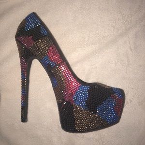 Steve Madden Sequined covered platform heels